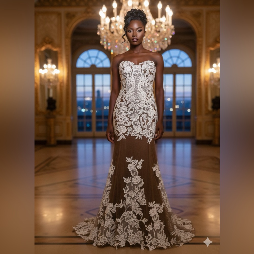 Lace/Dark Nude wedding Gown